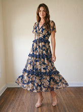 Load image into Gallery viewer, Bluebell Romance Floral Tiered Maxi Dress
