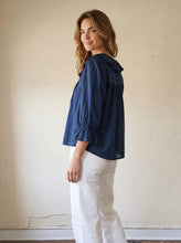 Load image into Gallery viewer, Blue Hour Ruffle Blouse
