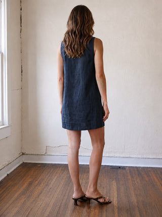 Margot Scalloped Linen Mini Dress
