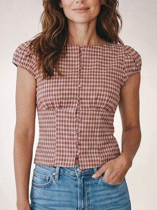 Autumn Charm Plaid Top