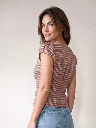 Autumn Charm Plaid Top