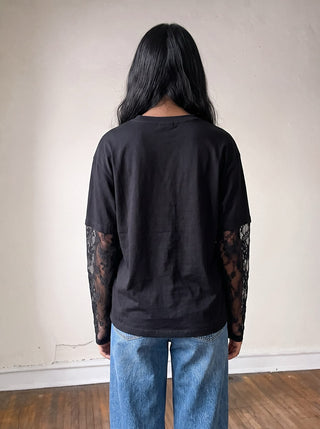 Lace & Layer Essential Tee | Black