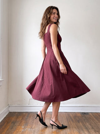 Bordeaux Evening Midi Dress