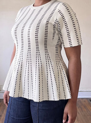 Extended Size City Lights Peplum Sweater