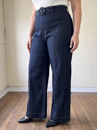 Extended Size Harbor Denim Wide Leg Pants