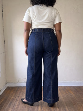 Extended Size Harbor Denim Wide Leg Pants