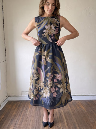 Midnight Garden Midi Dress