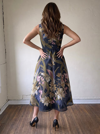 Midnight Garden Midi Dress