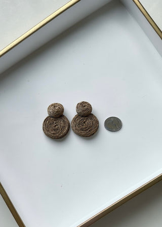 Natural Sand Raffia Drop Earrings