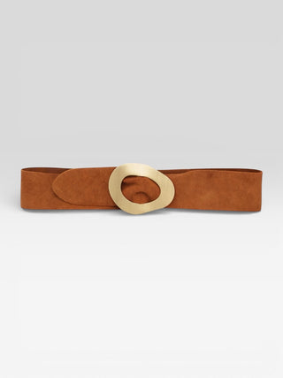 Oval Buckle Leather Belt | 