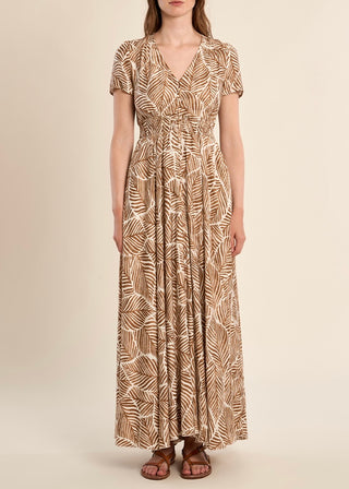 Palm Print Maxi Dress