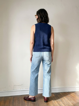 Load image into Gallery viewer, Navy Button Front Sweater Vest
