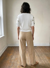 Load image into Gallery viewer, Tan Tailored Linen Blend Wide Leg Trousers
