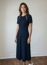 Load image into Gallery viewer, Button Detail Ribbed Knit Dress
