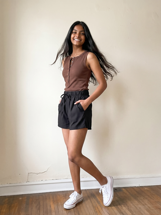 Everyday Ease Henley Tank | Chocolate