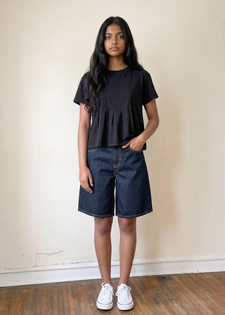Pleated Ease Tee | Black