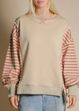 Load image into Gallery viewer, Extended Size Oversized Striped Casual Knit Top
