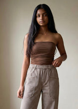 Load image into Gallery viewer, Reversible Scrunch Tube Top | Brown 
