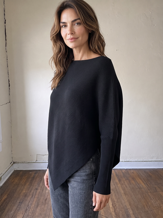 MABLE women’s SWT apparel in black, featuring a stylish fitted design with subtle branding and smooth fabric.