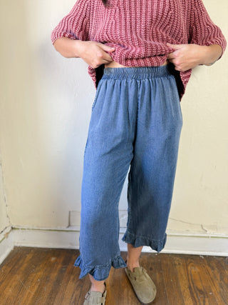 Ruffle Road Denim Capris