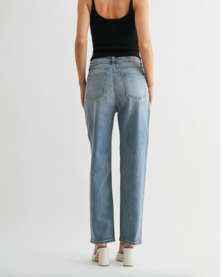 Just Black Denim V-Waist Straight Leg Jeans – Light Denim