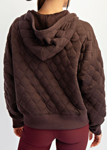 Load image into Gallery viewer, Nola Quilted Quarter Zip Hoodie | Espresso
