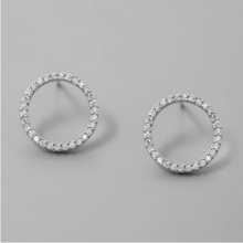 Load image into Gallery viewer, CZ Pave Circle Stud Earring
