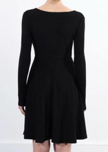 Load image into Gallery viewer, Black long-sleeve dress on a white background
