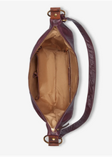 Load image into Gallery viewer, Open brown leather bag on a white background
