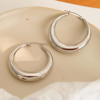 Silver Statement Hoop Earrings