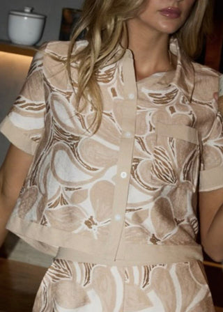 Soft Sands Printed Button Up Top