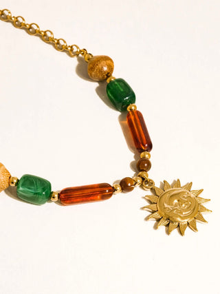 Sun Charm Beaded Necklace
