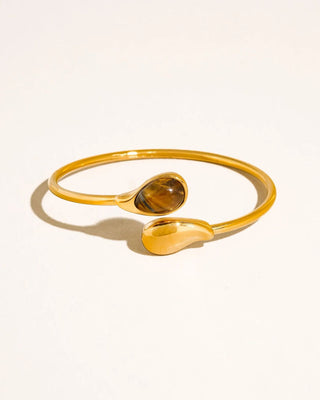 The Marlowe Stone Cuff Bracelet | Brown