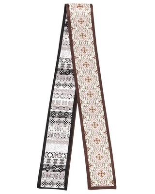 Twilly Jacquard Skinny Scarf | Brown