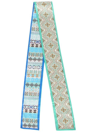 Twilly Jacquard Skinny Scarf | Green
