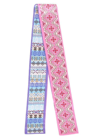 Twilly Jacquard Skinny Scarf | Pink