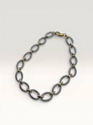 Two-Tone Textured Link Bracelet