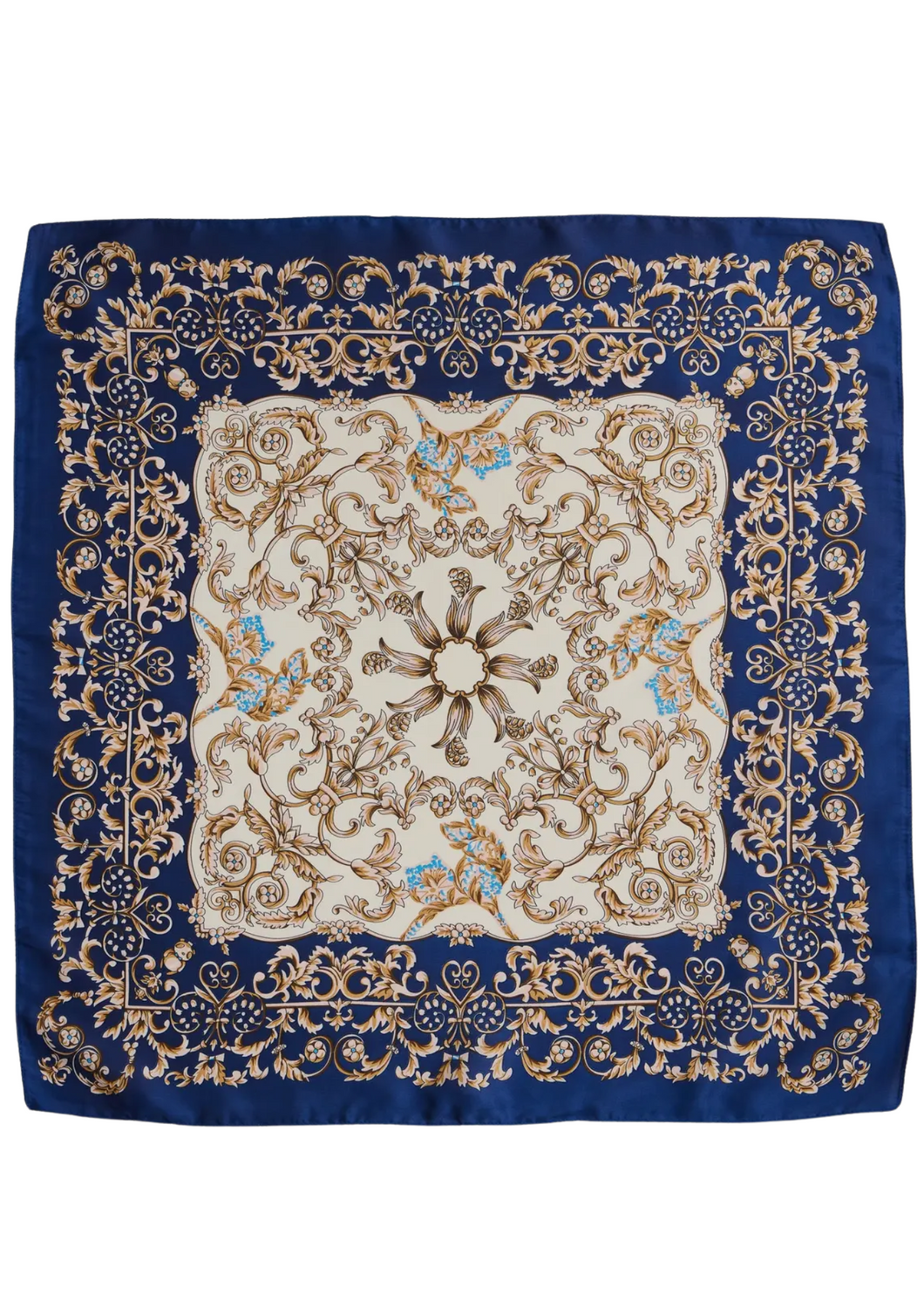 Baroque Print Silk-Texture Scarf