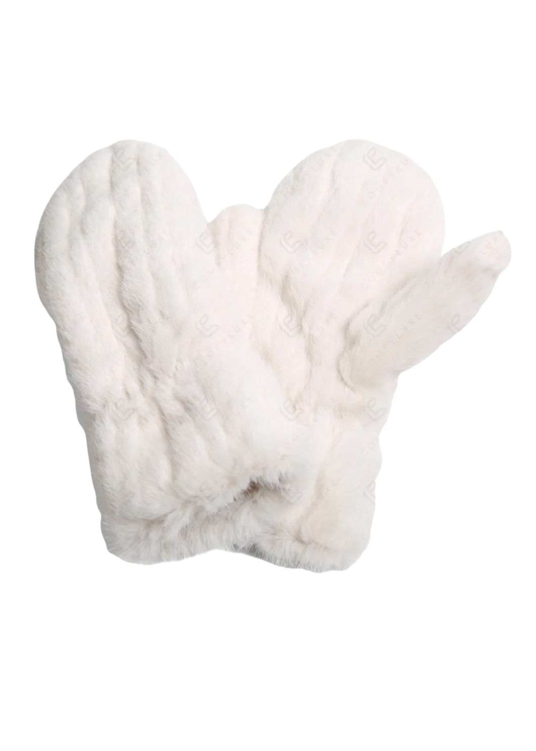 Seamed Faux Fur Mittens | White
