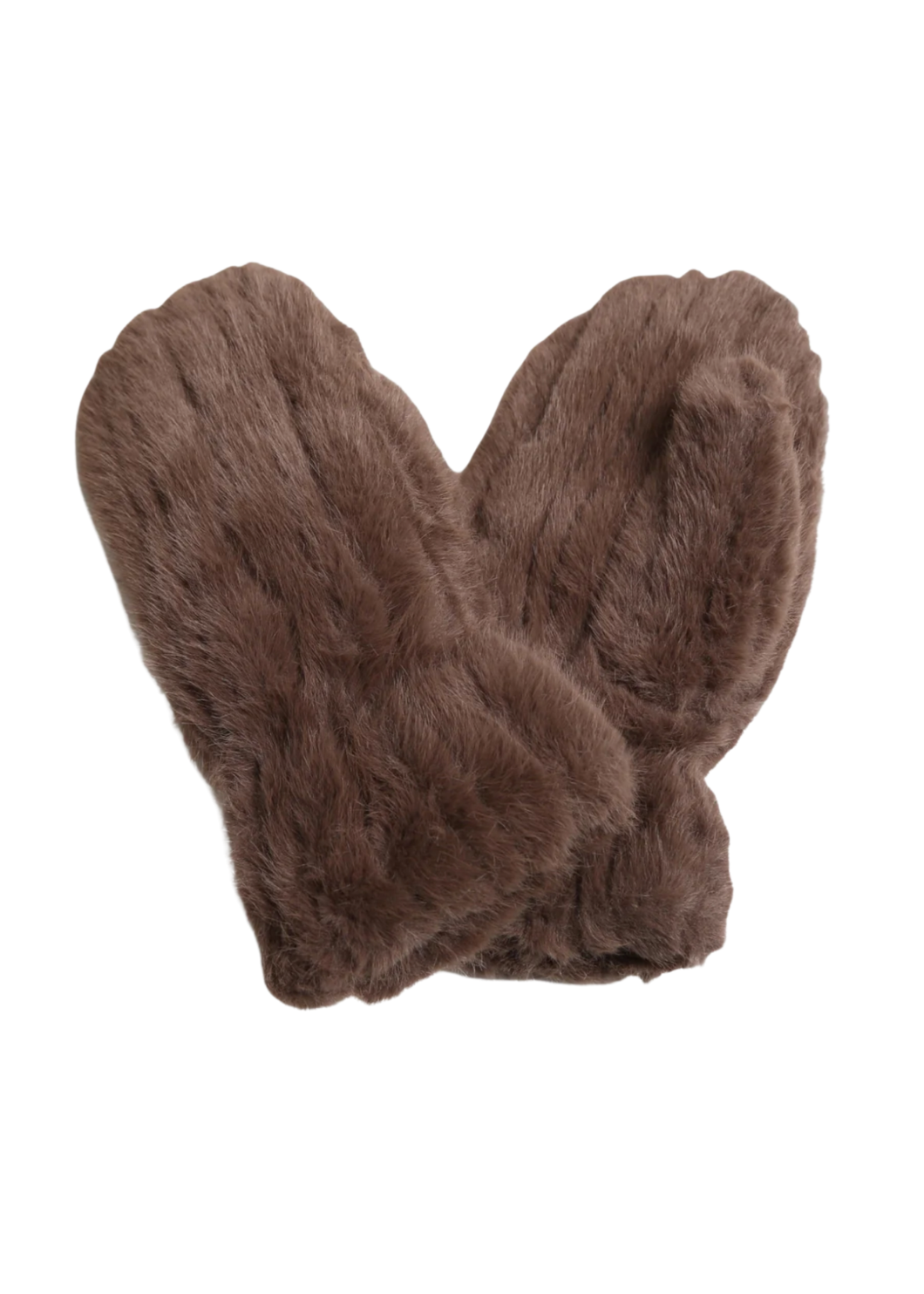Seamed Faux Fur Mittens | Brown