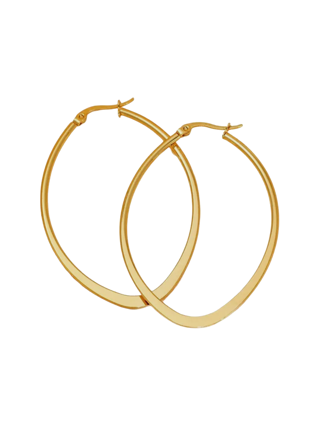 Basic Classic Flat Oval Hoop Earrings