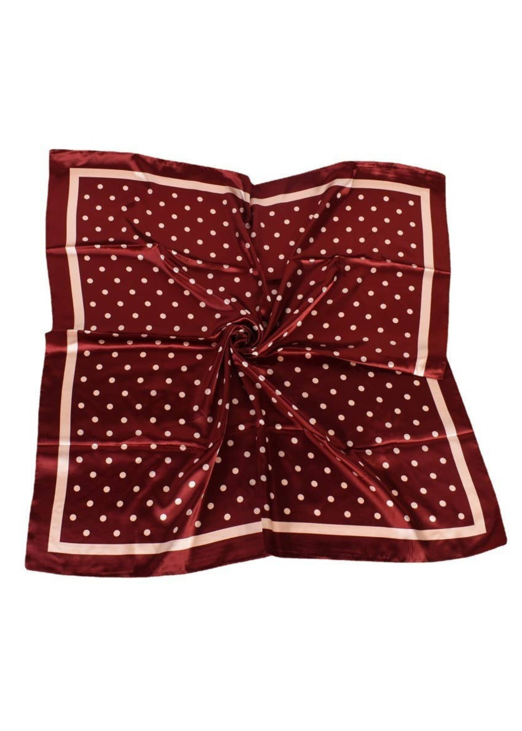 Wine Large Polka Dot Print Bandana Scarf