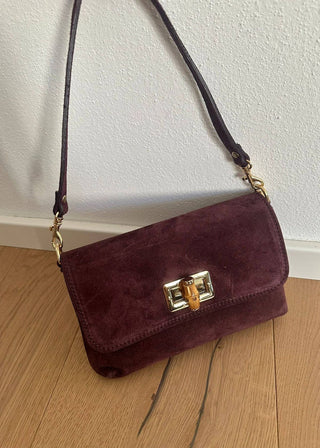 Vicky Suede Bag Burgundy