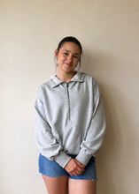 Load image into Gallery viewer, Weekend Getaway Terry Half Zip Hoodie | Heather Grey 
