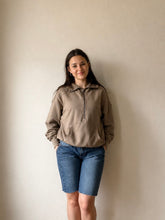 Load image into Gallery viewer, Weekend Getaway Terry Half Zip Hoodie | Olive 
