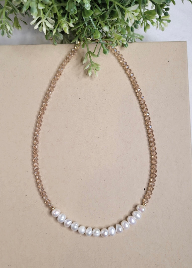 Pearl and Shiny Bead Necklace
