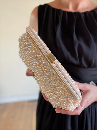 Pearl Beaded Evening Clutch