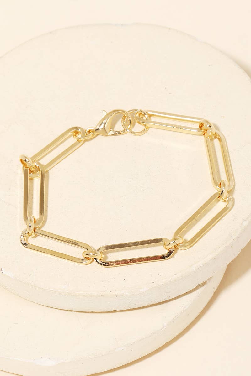 Metallic Oval Chain Link Bracelet