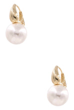 Load image into Gallery viewer, Cream Pearl Hoop Earrings
