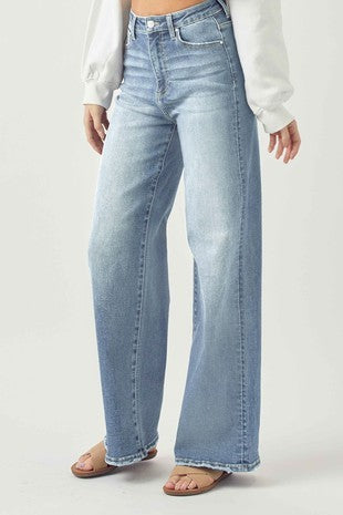 Extended Risen High Rise Wide Flare Jean
